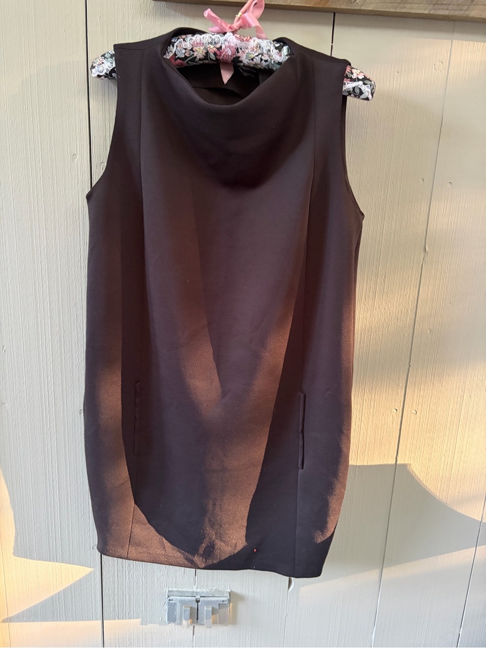 Zara Sleeveless Asymmetrical Black Shift Dress